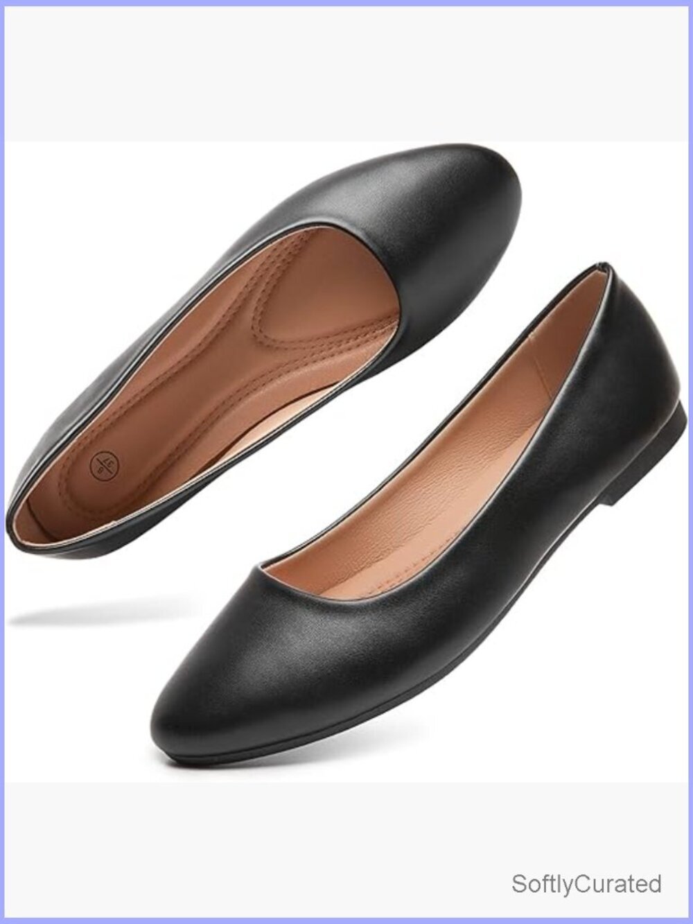 Women's PU Leather Slip-On Ballet Flats Comfortable Dress Shoes